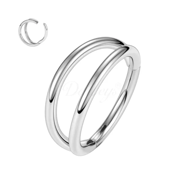 Daweys DS5983 Acciaio inossidabile retrò a due strati Piercing Hoops