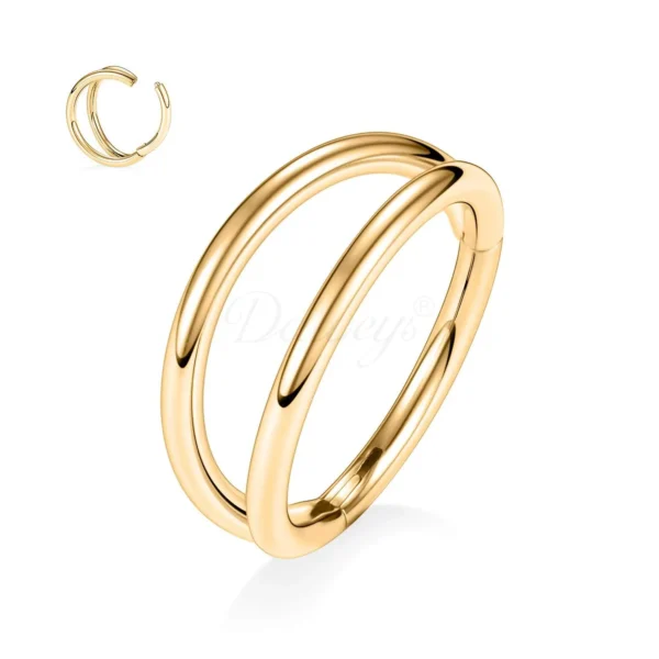 Daweys DS5983 Acciaio inossidabile retrò a due strati Piercing Hoops - Immagine 2