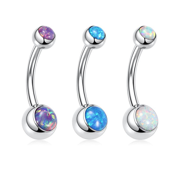 Daweys G23 New Australian Opal Belly Button Ring Navel Piercing Jewelry