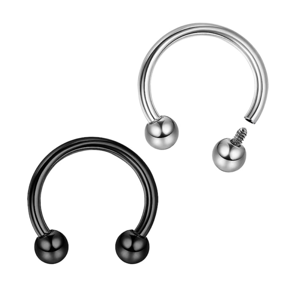 Daweys G23 Jewelry Titanium Horseshoe Nose Ring, Septum Ring, Ear Bone Ring with Internal Threading