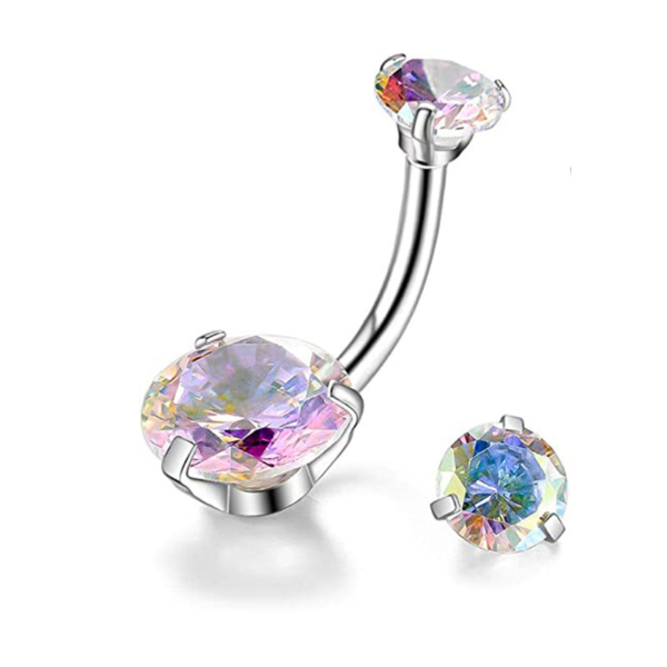 Daweys G23 Titanium Belly Button Rings with Fashionable Zirconia Embellishment New Trendy Piercing Accessories