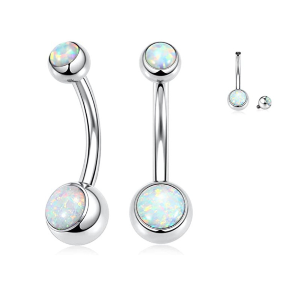 Daweys G23 New Australian Opal Belly Button Ring Navel Piercing Jewelry - Image 3