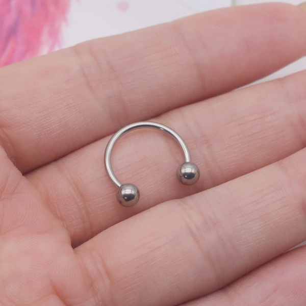 Daweys G23 Jewelry Titanium Horseshoe Nose Ring, Septum Ring, Ear Bone Ring with Internal Threading - Image 4