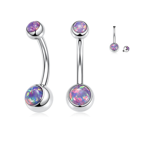 Daweys G23 New Australian Opal Belly Button Ring Navel Piercing Jewelry - Image 4