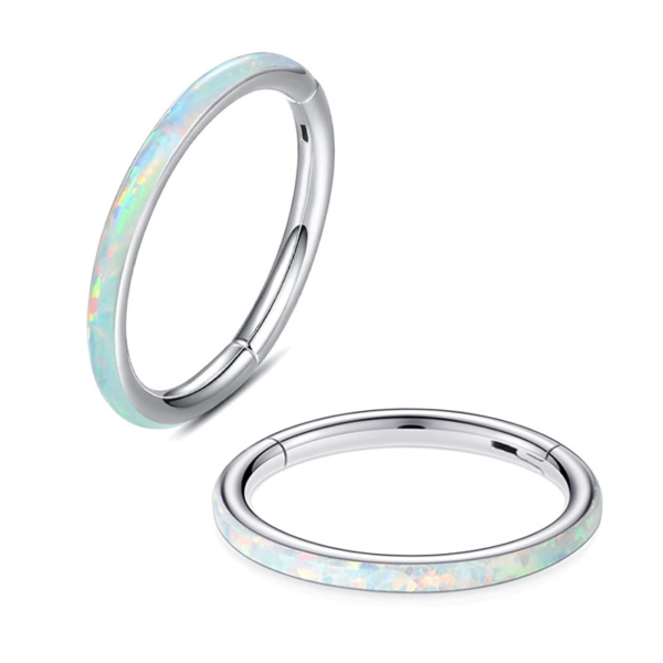 Daweys G23 Australian Opal Earrings, Stainless Steel Nose Ring, Ear Hoop, Nose Hoop Piercing - Image 6