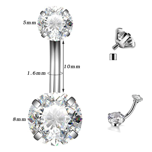 Daweys New G23 Zirconia Navel Studs, Belly Rings, and Navel Jewelry Piercing Accessories - Image 6