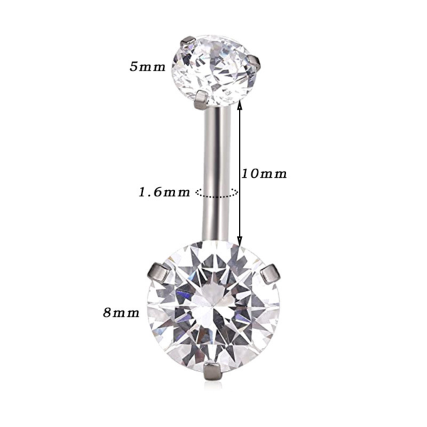 Daweys G23 Titanium Belly Button Rings with Fashionable Zirconia Embellishment New Trendy Piercing Accessories - Image 6