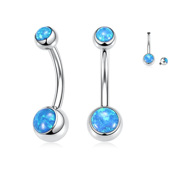 Daweys G23 New Australian Opal Belly Button Ring Navel Piercing Jewelry - Image 6