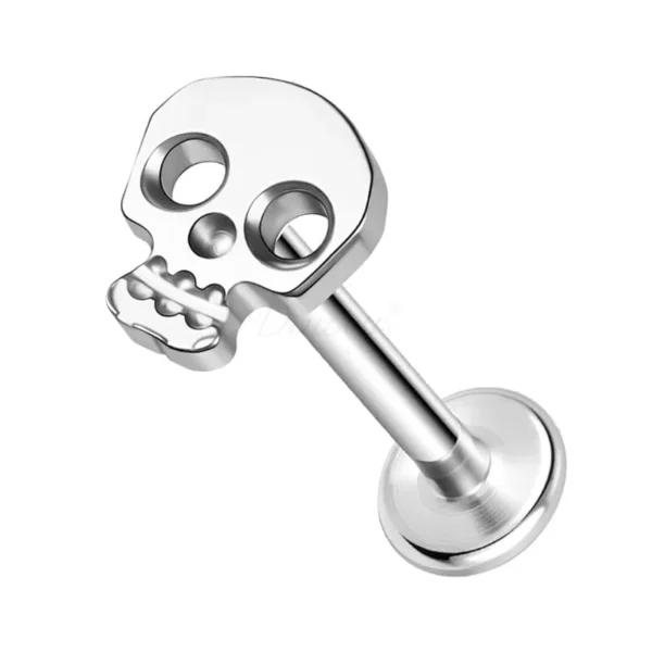 Daweys DS4158 G23 Titanium Skull Head Ear Piercings Jewelry Lip Studs