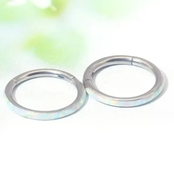 Daweys DS6043 G23 Opal Earrings Stainless Steel Nose Ring Ear Hoop Nose Hoop Piercing - Immagine 4
