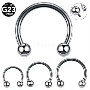 Daweys DS7014 G23 Jewelry Titanium Horseshoe Nose Ring Septum Ring Internal Threaded Ear Bone Ring