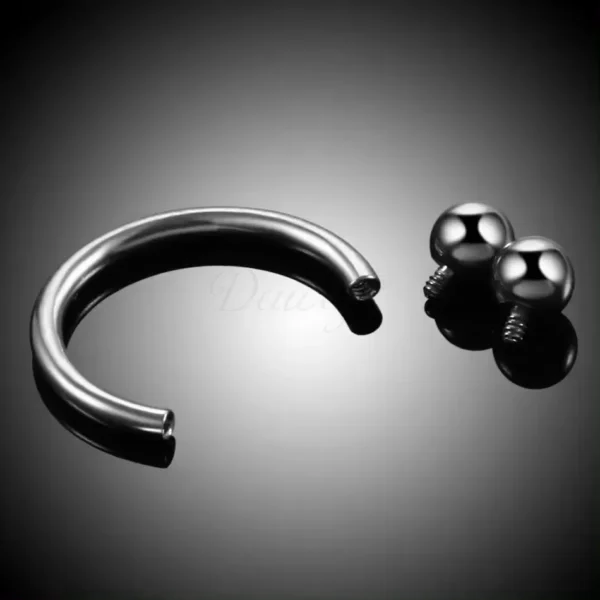 Daweys DS7014 G23 Jewelry Titanium Horseshoe Nose Ring Septum Ring Internal Threaded Ear Bone Ring - Bild 5