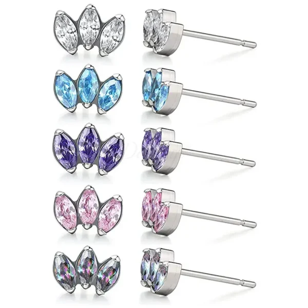 Daweys DSES005 G23 Titanium Zirconia Ear Studs Piercing Accessories featuring stylish Lip Rings