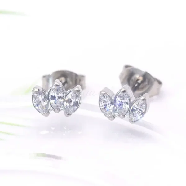 Daweys DSES005 G23 Titanium Zirconia Ear Studs Piercing Accessories featuring stylish Lip Rings - Immagine 2