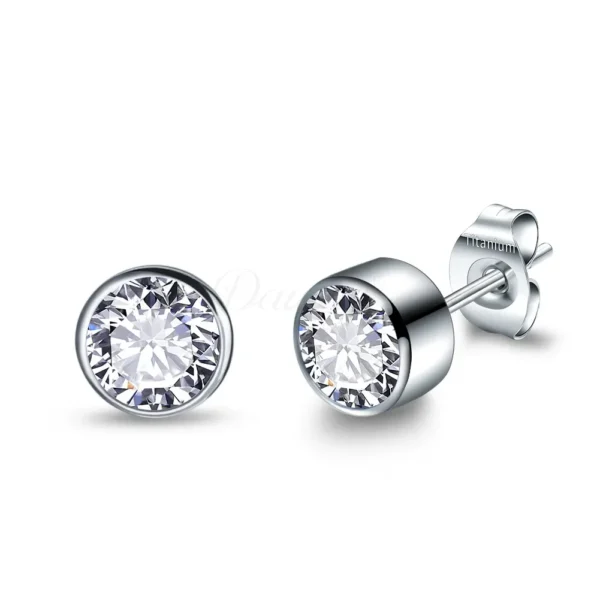 Daweys DSES006 G23 Style New Crystal Opal Ear Stud Earrings Titanium Alloy Piercing Jewelry - Immagine 2