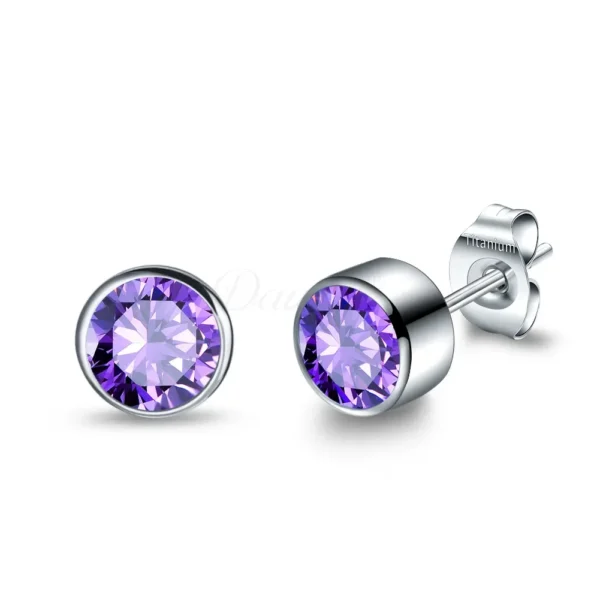 Daweys DSES006 G23 Style New Crystal Opal Ear Stud Earrings Titanium Alloy Piercing Jewelry - Immagine 3