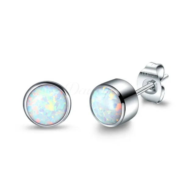 Daweys DSES006 G23 Style New Crystal Opal Ear Stud Earrings Titanium Alloy Piercing Jewelry - Immagine 5