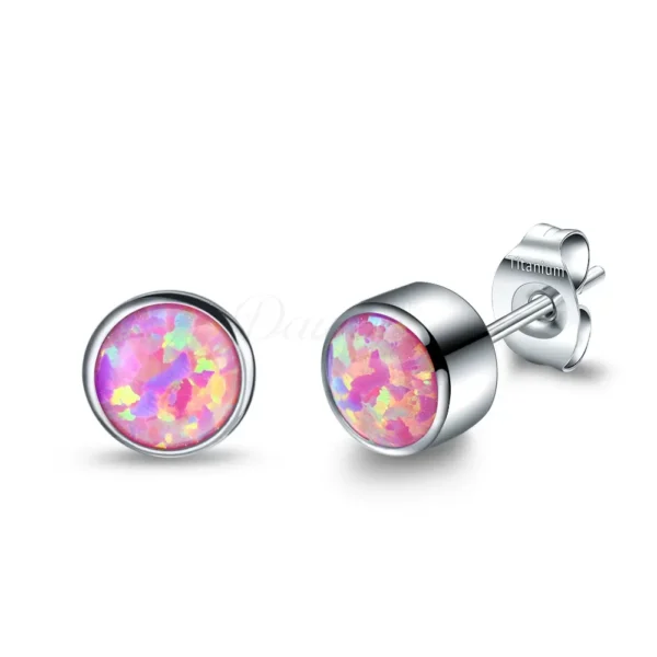 Daweys DSES006 G23 Style New Crystal Opal Ear Stud Earrings Titanium Alloy Piercing Jewelry - Immagine 6