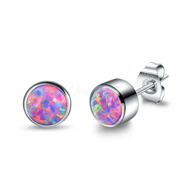 Daweys DSES006 G23 Style New Crystal Opal Ear Stud Earrings Titanium Alloy Piercing Jewelry - Immagine 7