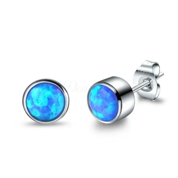 Daweys DSES006 G23 Style New Crystal Opal Ear Stud Earrings Titanium Alloy Piercing Jewelry - Immagine 8