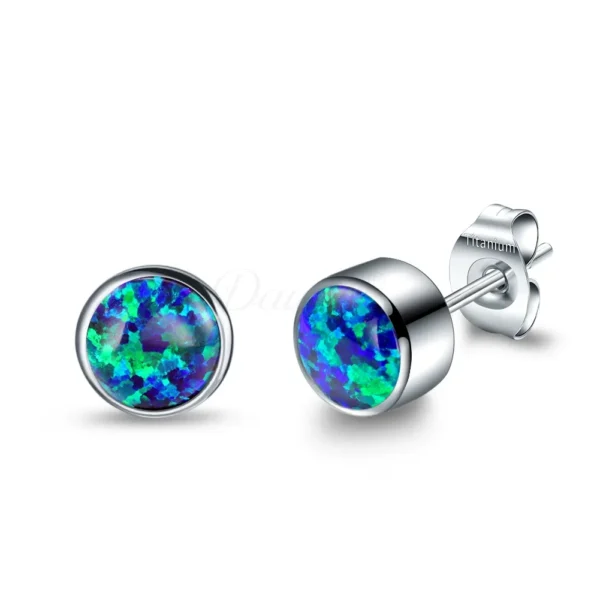 Daweys DSES006 G23 Style New Crystal Opal Ear Stud Earrings Titanium Alloy Piercing Jewelry - Immagine 9