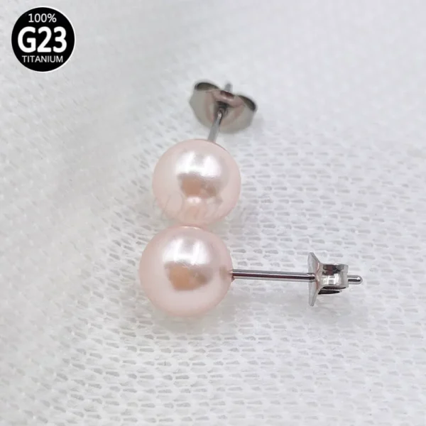 Daweys DSES007 Titanium Butterfly Clip Pearl Stud Earrings Hypoallergenic Elegant Piercing Jewelry - Immagine 3