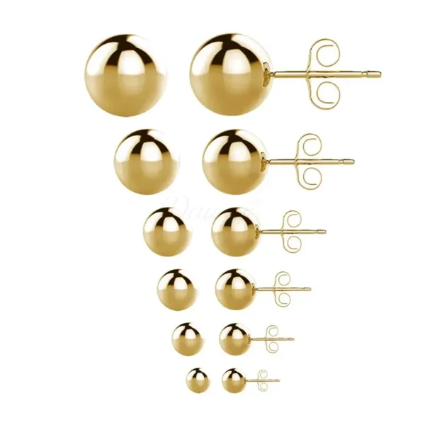 Daweys DSES008 Titanium Butterfly Clip Ball Stud Earrings Hypoallergenic Pin Stylish Piercing Jewelry - Immagine 4