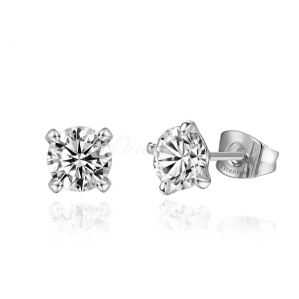 Daweys DSES010 Titanium Butterfly Clip Colorful Zircon Stud Pin Earrings Piercing Jewelry - Immagine 2