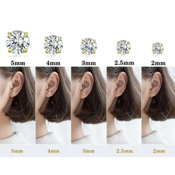 Daweys DSES010 Titanium Butterfly Clip Colorful Zircon Stud Pin Earrings Piercing Jewelry - Immagine 5