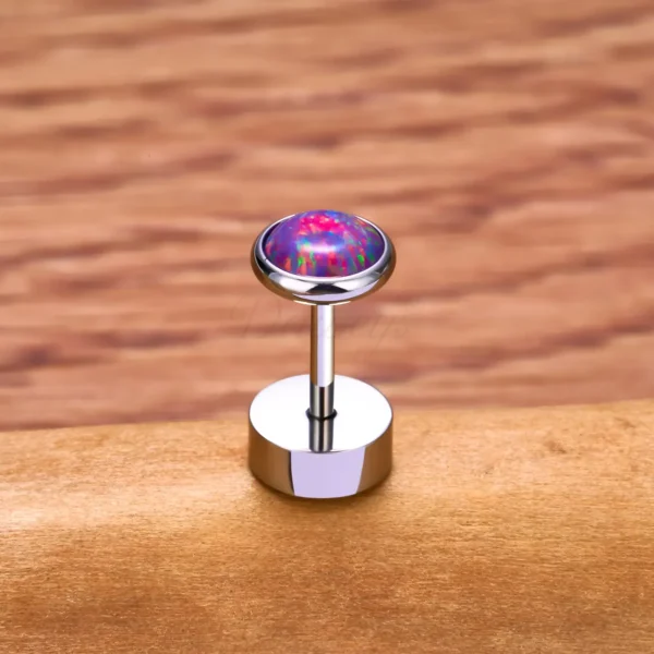 Daweys DSES016 Titanium Opal Stone Cluster Top Labret Hypoallergenic Ear Stud Piercings - Immagine 4