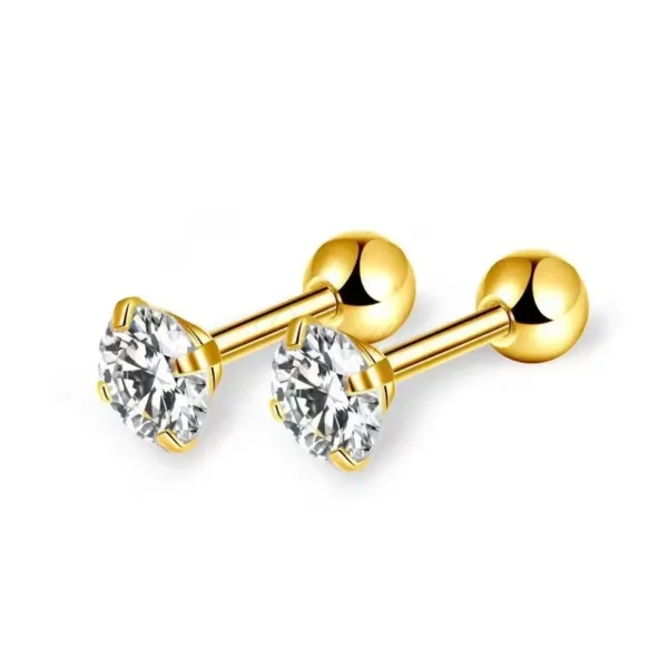 Daweys DSES017 Elegant Titanium Ear Studs Precision Craftsmanship Timeless Design Earrings - Immagine 2