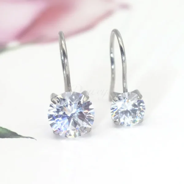 Daweys DSES020 G23 Titanium Zirconia Ear Studs Small Ear Bone Studs Fashionable Piercing Accessories - Immagine 2