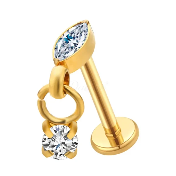 Daweys DS4022 Divine Eye Pendant Zircon Lip Stud Trendy lip piercing - Immagine 2