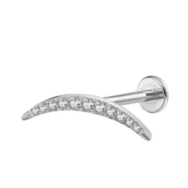 Daweys DS4060 Curved Zircon Lip Stud - Image 2