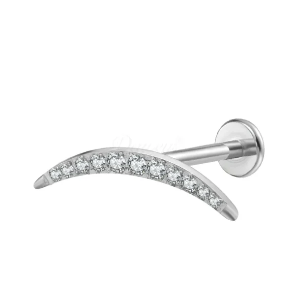 Daweys DS4060 Curved Zircon Lip Stud New Design Piercing jewelry