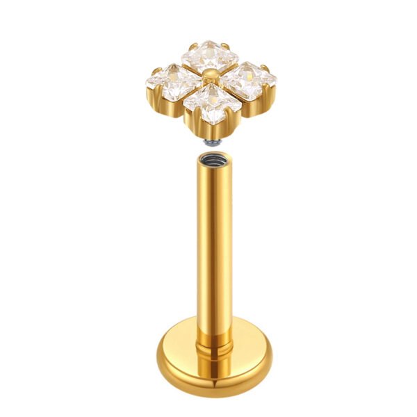 Daweys DS4151 Clover Zircon Lip Stud