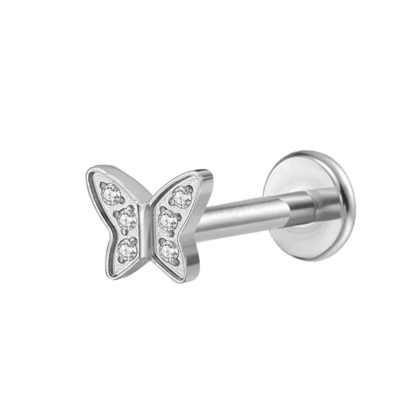 Daweys DS4185 Butterfly Zircon Lip Stud Body Jewelry Piercings