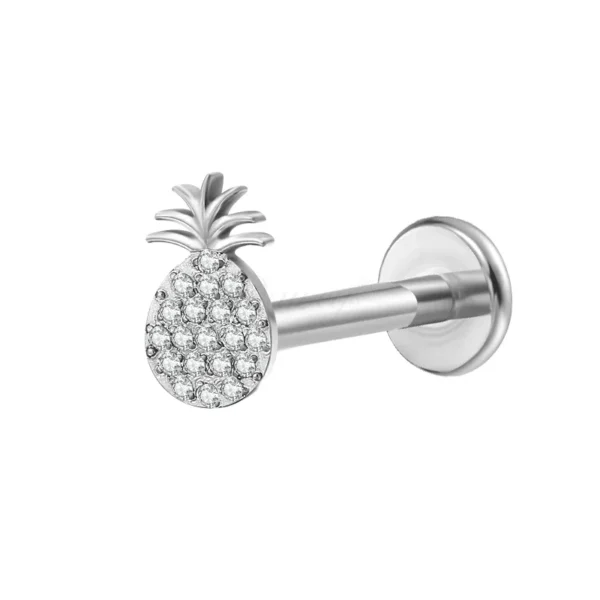 Daweys DS4186 Pineapple Zircon Lip Stud G23 Titanium Piercings