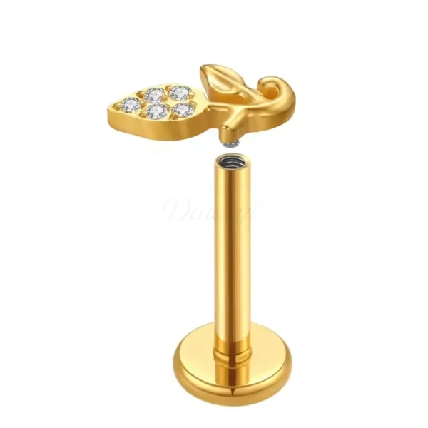 Daweys DS4193 flower bud ASTM F136 Threaded Labret Piercings - Bild 2