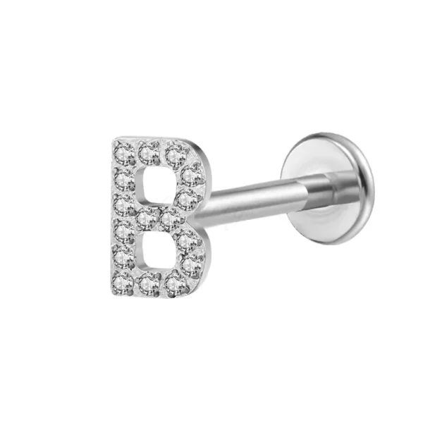 Daweys DS4194 G23 Titanium Piercing Jewelry B Shape Threaded 24K Gold Plating Labret