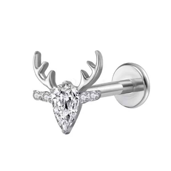 Daweys DS4198 G23 Titanium Threaded Helix Deer Labret Piercing