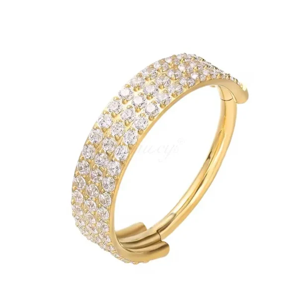 Daweys DS6102 Titanium Alloy Nose Ring with 5A Zircon: Precision Carving and Elegance - Immagine 2