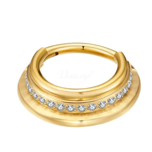 Daweys DS6104 Premium Zirconium Titanium Alloy Nose Ring Body Jewelry Septum Ring - Immagine 2