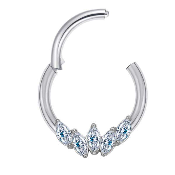 Daweys DS6105 18K Nose Ring with Precision-Cut 5A Zirconia Gemstone - Image 2