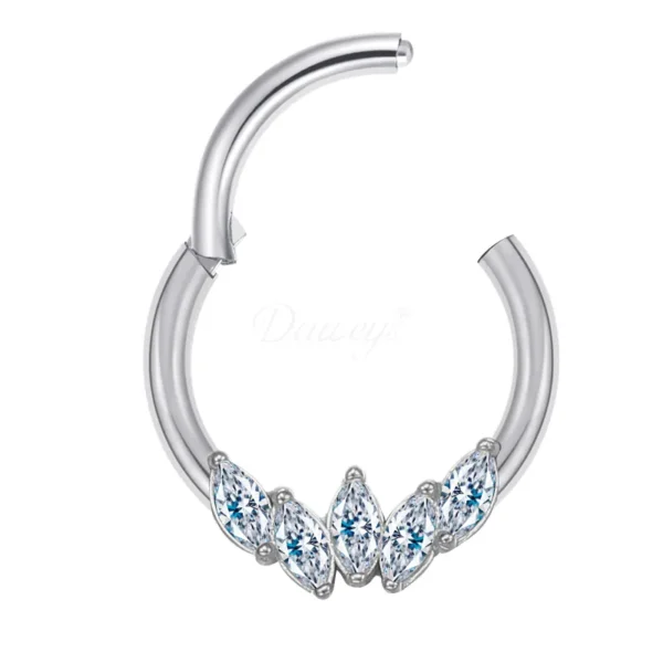 Daweys DS6105 18K PVD Nose Ring with Precision-Cut 5A Zirconia Gemstone