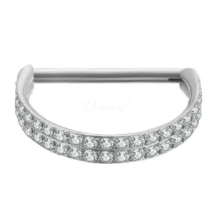 Daweys DS6110 Luxurious Dual-Row 5A Zircon Titanium Alloy Nose Ring