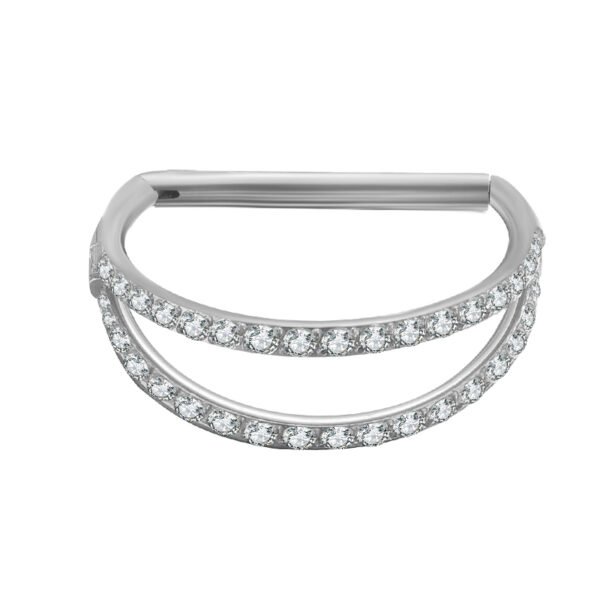 Daweys DS6111 5A Zircon Elegante Anel de Nariz Piercing de Titânio Premium - Image 2