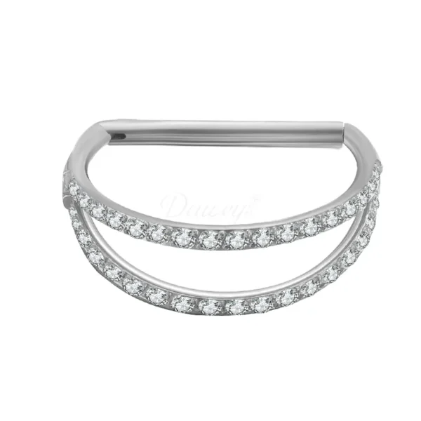 Daweys DS6111 5A Zircon Elegant Nose Ring Premium Titanium Piercing