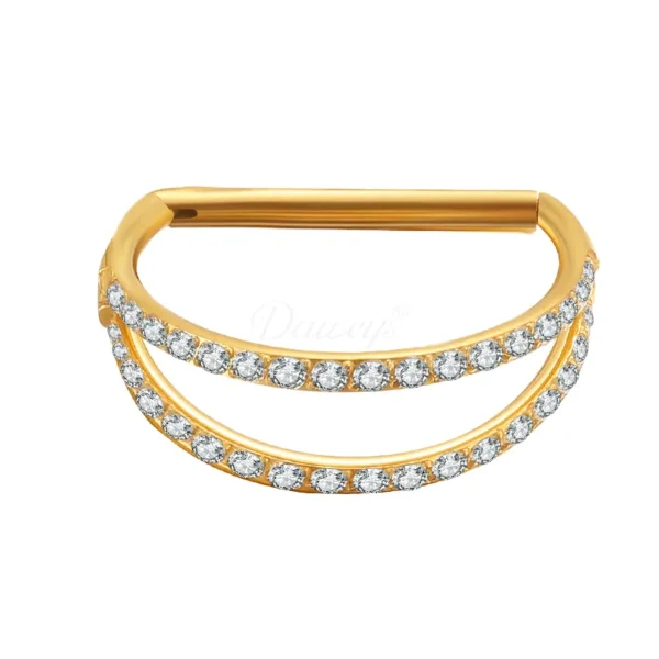 Daweys DS6111 5A Zircon Elegant Nose Ring Premium Titanium Piercing - Immagine 2