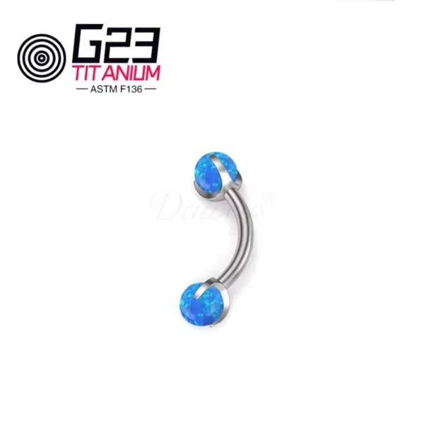 Daweys DS7033 F136 Titanium Eyebrow Piercing Jewelry Fashion Opal Curved Barbell Piercing - Bild 2